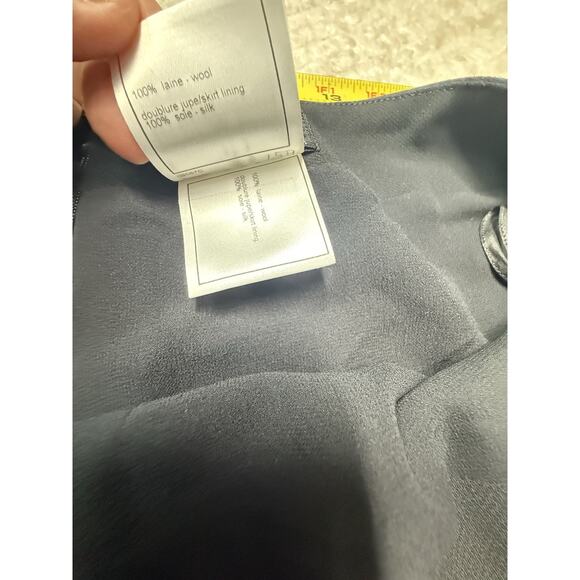 Vintage Chanel 1999 Black Wool Skirt CC Logo Waist Classic Midi Pencil 34 ITALY - Picture 8 of 9